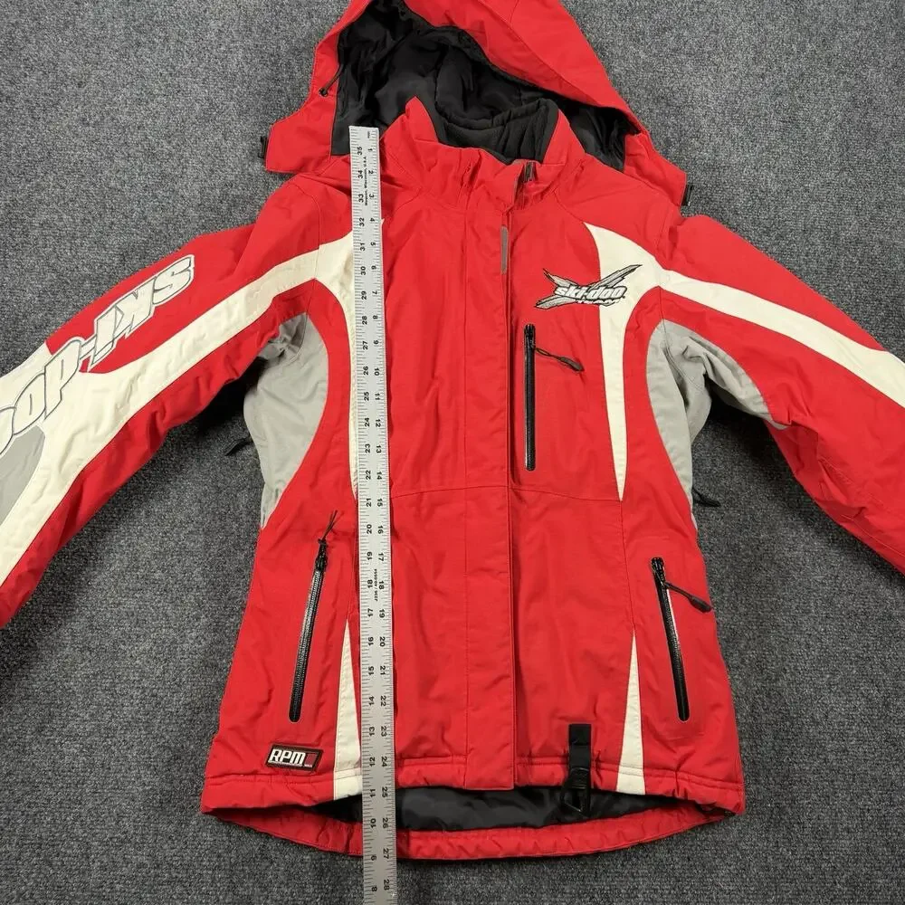 Ski-Doo Womens XS Snowmobile Jacket Red OOPYS BRP Hooded Winter Coat - Picture 7 of 13